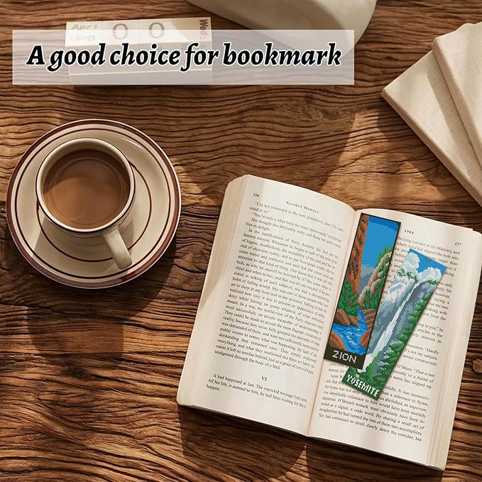 NEGEKFKX 6 Pcs National Park Cross Stitch Bookmark Kit - Image 3