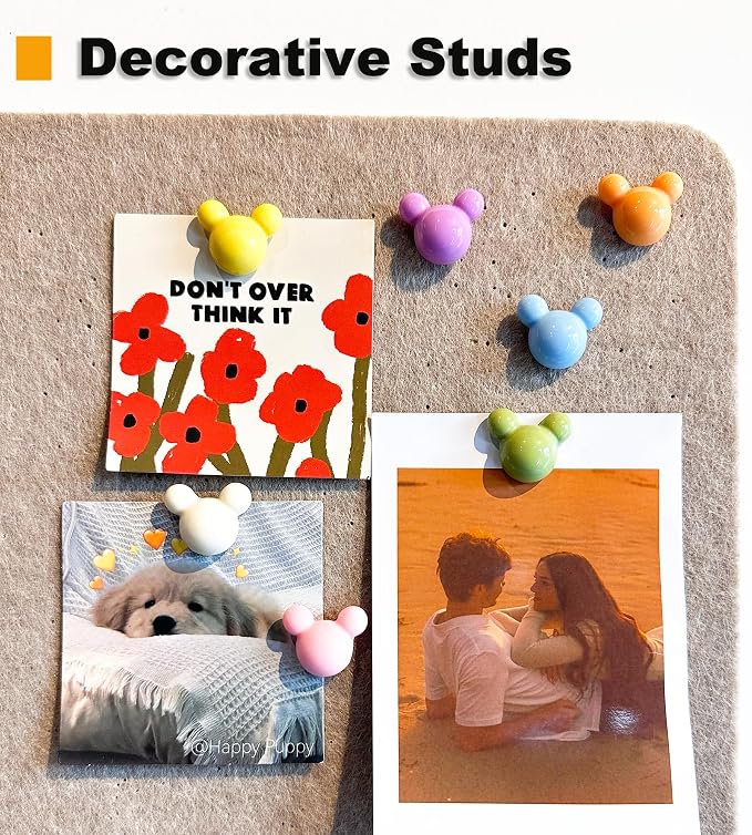 24 Pcs Cute Push pins, Colorful Decorative thumbtacks, Mouse Push pins - Image 2