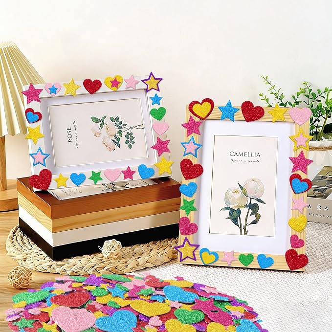 Foam Stickers, 7 Sheets 3D Glitter Foam Heart Stickers - Image 7
