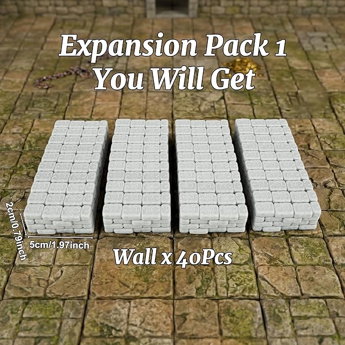 Dungeon Walls 40pcs 28mm Miniature RPG Terrain Modular System DND Terrain - Image 4