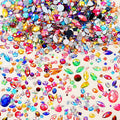 1200Pcs Crystal Gems for Crafts Mix Sizes Flatback Rhinestone Acrylic AB by Jyukan