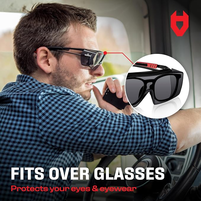 NoCry Tinted Safety Glasses Over Eyeglasses - Image 3