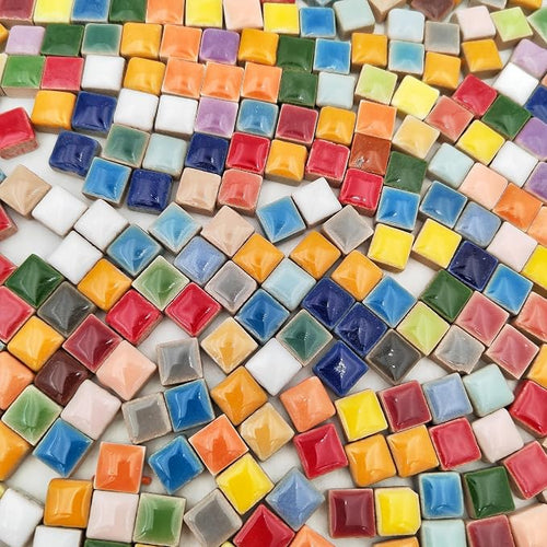 1.1lb Ceramic Mosaic Tiles, Mixed Colour Ceramic Mosaic Pieces - Image 2