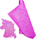 Pink Glitter Heat Transfer Vinyl Rolls Pink HTV Vinyl Iron 12inch x 5feet Iron by KEGUMINGX