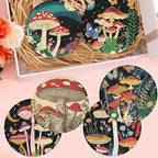 Zythron 8 Pack Diamond Art Coasters, Mushroom Diamond Painting Coasters Kits | - Image 6