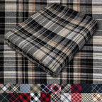 Pico Textiles 5 Yards Bolt Tan and Black Tartan Plaid Flannel Fabric by PicoTextiles