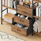 AFLUI Triple Bookshelf with 3 Fabric Drawers, 6-Tier Book Shelf and 10 Display - Image 4