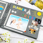 Bstorify Square Scrapbook Photo Albums 50 Pages Grey Thick Paper, Ribbon Closure - Image 5