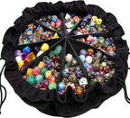 SIQUK Large Dice Bag with Pockets Drawstring Dice Bag DND Big Capacity Storage by SIQUK