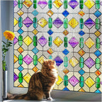 Coavas Window Privacy Film Stained Glass Window Clings Upgrade 3D Rainbow by Coavas