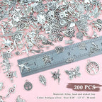 JIALEEY 200 PCS Wholesale Bulk Lots Jewelry Making Charms Mixed Smooth Tibetan - Image 3