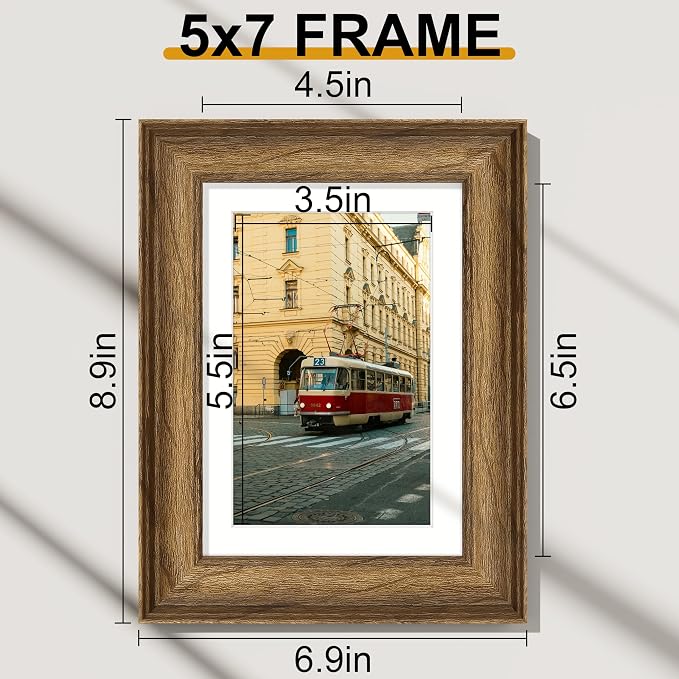 Vittanly 5x7 Picture Frames Set of 2, Ornate Vintage Photo Frame - Image 3