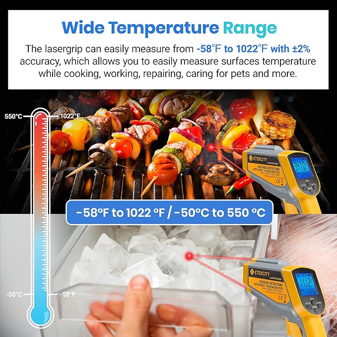 Etekcity Infrared Thermometer 1025D Dual Laser Temperature Gun-58℉~1022℉ - Image 3