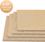BENECREAT 6 Pcs 11.5 x 8.2" Self-Adhesive A4 Cork Sheets Rectangle Coaster Cork - Image 5