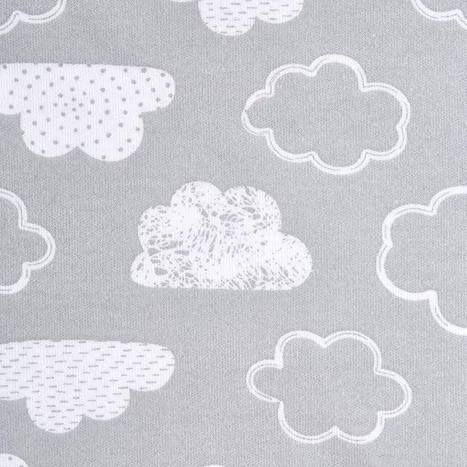 HALO 100% Cotton Sleepsack Swaddle, 3-Way Adjustable Wearable Blanket, TOG 1.5, Clouds, Small, 3-6 Months