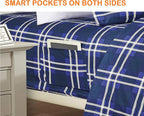 Elegant Comfort Luxury Soft Bed Sheets Plaid Pattern - Image 3