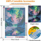 Offito Aurora Diamond Art Kits for Adults, 5D Snowy Mountains Lake Diamond - Image 4