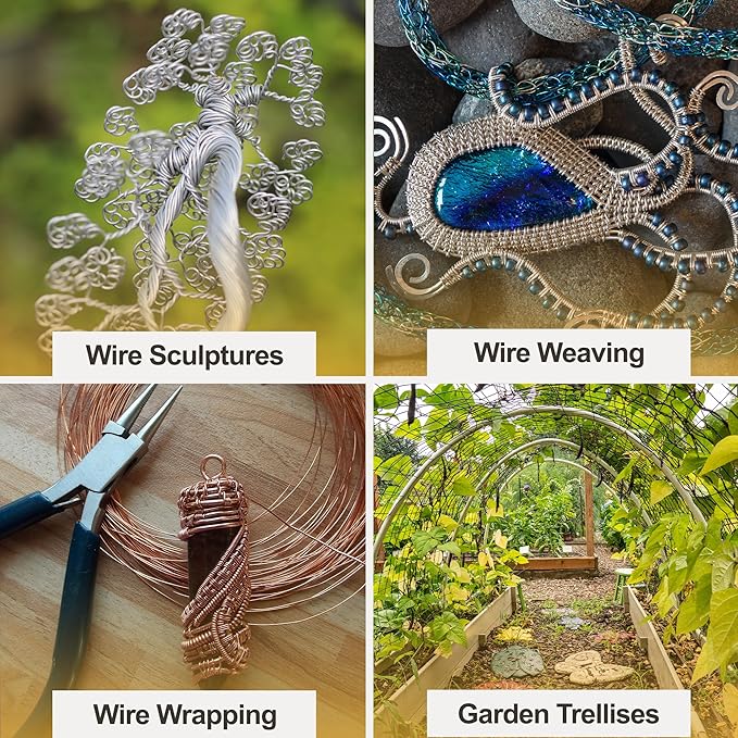 Mandala Crafts 18 GA Copper Silver Tone Combo Anodized Aluminum Craft Wire | - Image 5