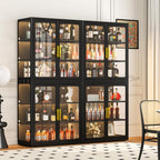 67" Display Cabinet with Glass Doors, 4-Tier Curio Cabinet with Many Color - Image 3