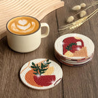 Temlum 6 Pcs Diamond Painting Coasters Kit, Abstract Plant Diamond Art Coasters - Image 7