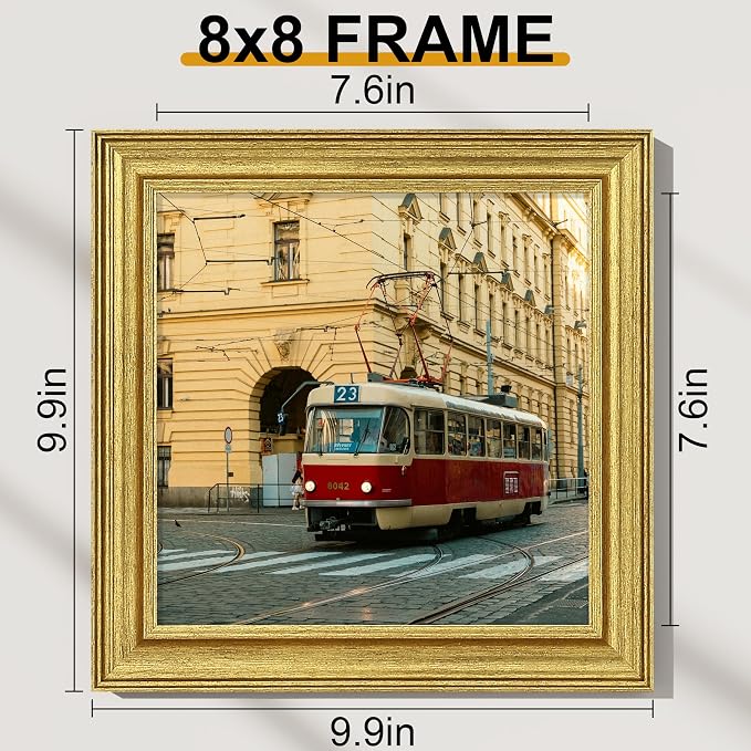 Vittanly 8x8 Picture Frames Set of 2, Ornate Vintage Photo Frame - Image 2