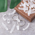 OIIKI 200Pcs Clear Acrylic Keychain Connector Snap Tabs, 0.32x1.4in | Plastic - Image 5