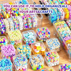 3-Tier Large Capacity Stackable Bead Organizer Box 90 Pcs, Portable Plastic - Image 5
