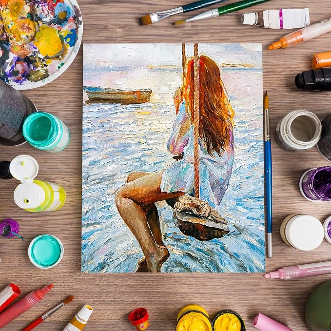 FIXSMITH Stretched Canvas for Painting- 8x10 Inch, Bulk Pack of 8, 100% Cotton - Image 6