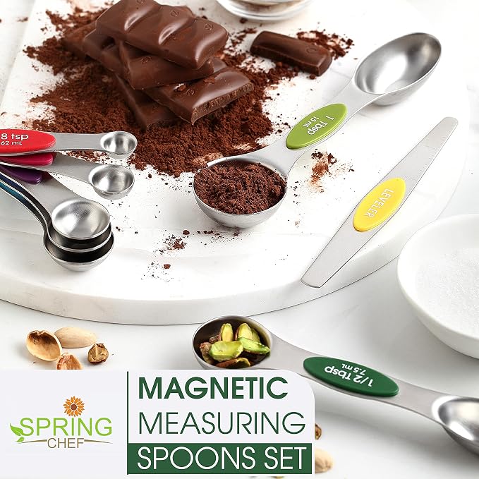 Spring Chef Multicolor Stainless Steel Magnetic Measuring Spoons Set of 8 - Image 7