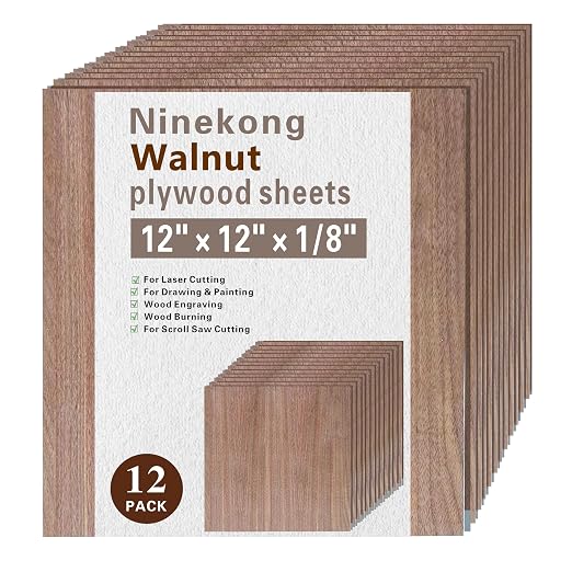 12 Pack Black Walnut Plywood Sheets 1/8", 3mm Walnut by Unknown