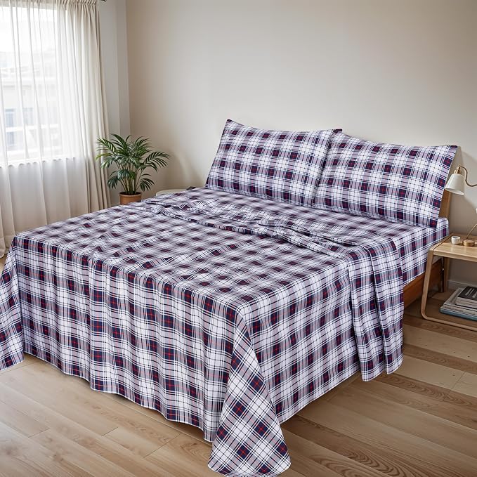 RUVANTI 100% Cotton Sheets – Queen Size Percale Bedding, Cooling & Breathable - Image 2