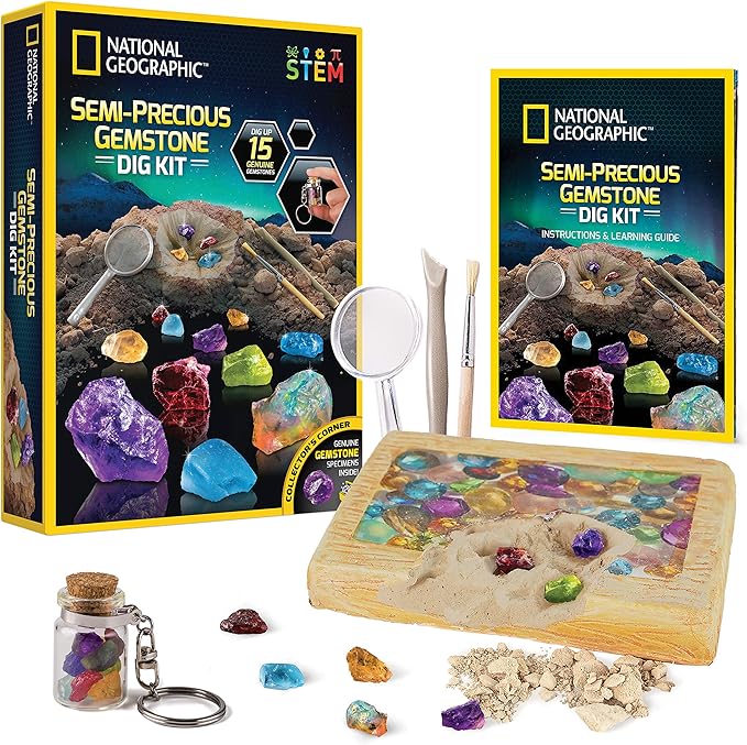 National Geographic Semi-Precious Gemstone Dig Kit by BlueMarbleToys