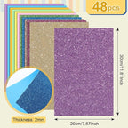 Feifeiya 48 Pack Assorted Colors Foam Sheets 8 x 12 Inch, Office Projects - Image 2