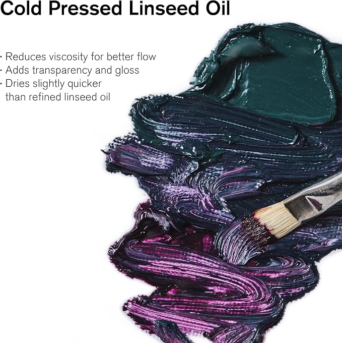 Winsor & Newton Cold Pressed Linseed Oil, 250ml Bottle - Image 2