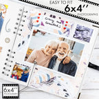 Bstorify Square Scrapbook Photo Albums 60 Pages White Thick Paper, Metal Corners - Image 4