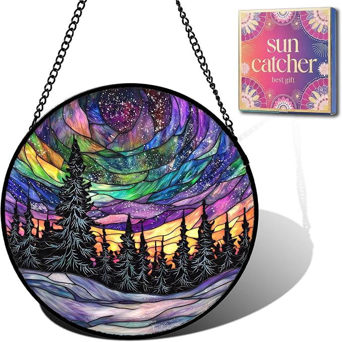 Northern Lights Starry Acrylic Suncatchers by Unknown