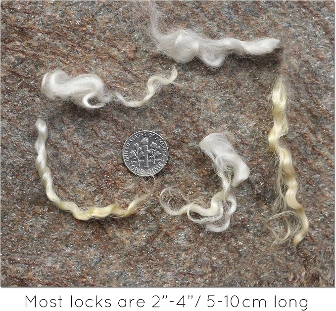 REAL MOHAIR LOCKS. Organic Natural White Wool Fiber - Image 2