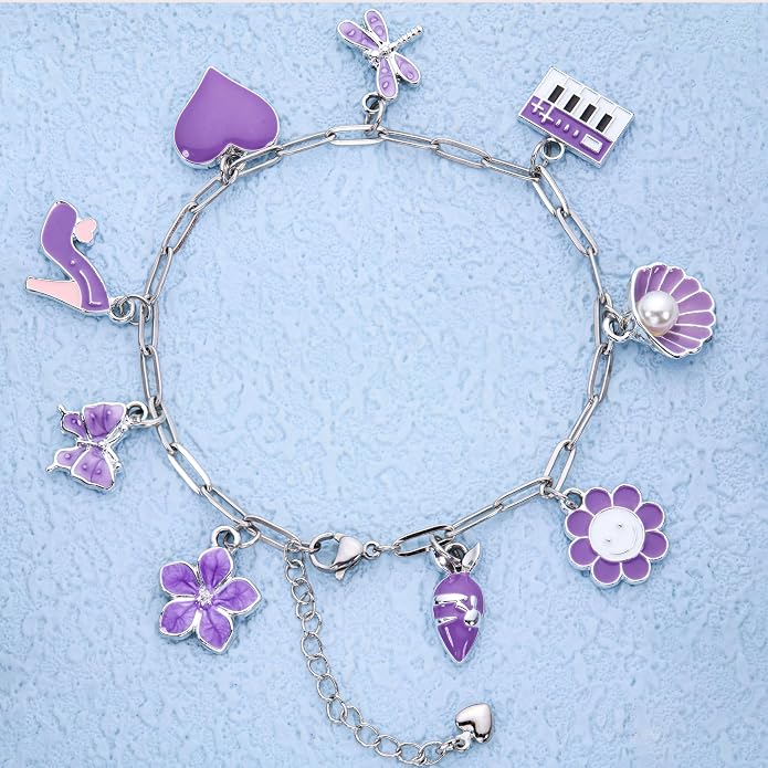 Silver-Tone Enamel Charms Set for DIY Jewelry Making - Image 6