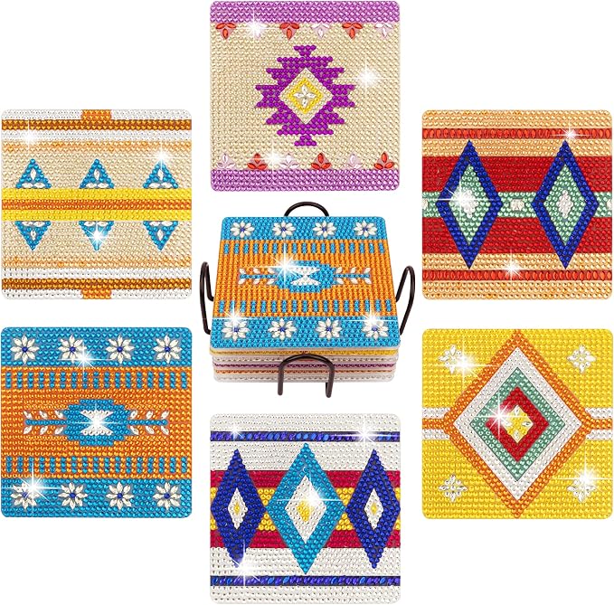 Temlum 6 Pcs Diamond Painting Coasters by TEMLUM
