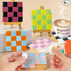ZAIONE Mosaic Coasters Kits for Beginner: 6 Sets Mixed Color Glass Mosaic Tiles by ZAIONECRAFTSMATERIALSUPPLIES