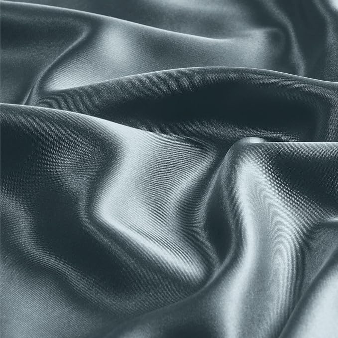 BEDELITE Satin Pillowcase with Zipper 2 Pack, Space Grey Pillow Cases Standard - Image 3