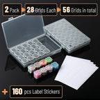 Mr. Pen- Bead Storage Containers, 28 Grids, 2 Pack, Transparent, Small Bead - Image 2