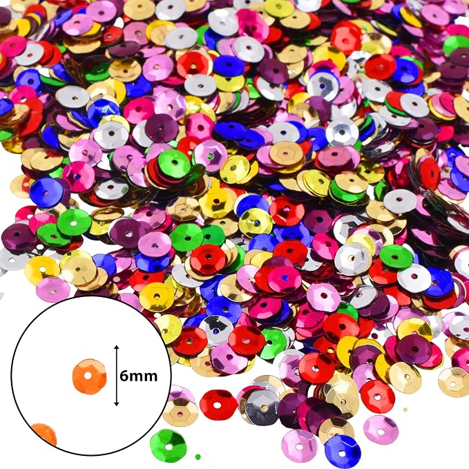 Mandala Crafts 6mm Cup Round Rainbow Sequins - Image 3