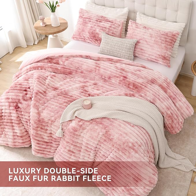 Smoofy Fluffy Queen Size Comforter Set 3 Pieces - Image 4