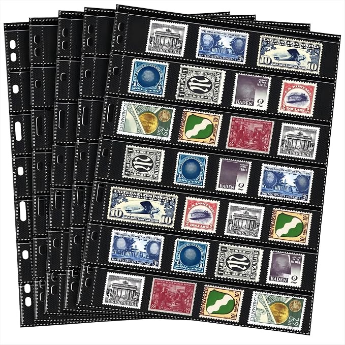 Cindeer 20 Sheets Stamp Pages Collector Album Binder Standard 9 Hole Binder by Cindeer
