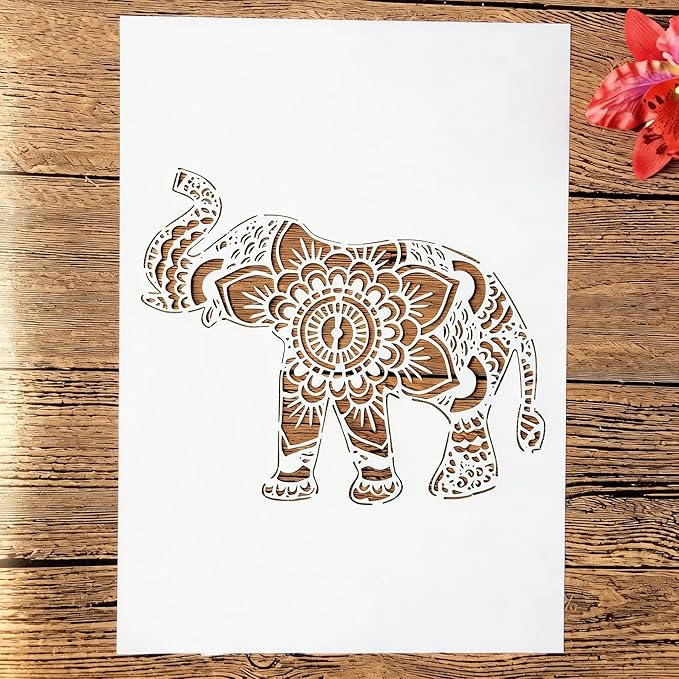 TIAMECH A4 Reusable Nose Up Elephant Stencil by TIAMECH