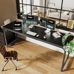 Huuger Computer Desk, 80 Inch Office Desk, Gaming Desk - Image 6