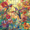 MINIWAN Vintage Paint Hummingbird Flower 500 Piece Puzzle by MINIWAN