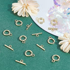 Beebeecraft 15 Sets 18K Gold Plated Toggle Jewelry Clasps Connectors Round Ring - Image 4