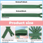 YAKA 20pcs Green Nylon Invisible Zippers Tailor Sewing Tools Garment - Image 2